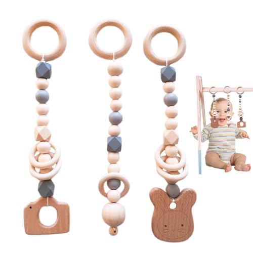 Trä Lek Gym Baby, Trä Lek Gym Småbarn,Boy Activity Pendel - Gym Hänge Leksaker Spjälsäng Leksak Baby Leksaker Leksaker Dekorationer Barn Gym leksak för Baby Rum Tillbehör - Image 8