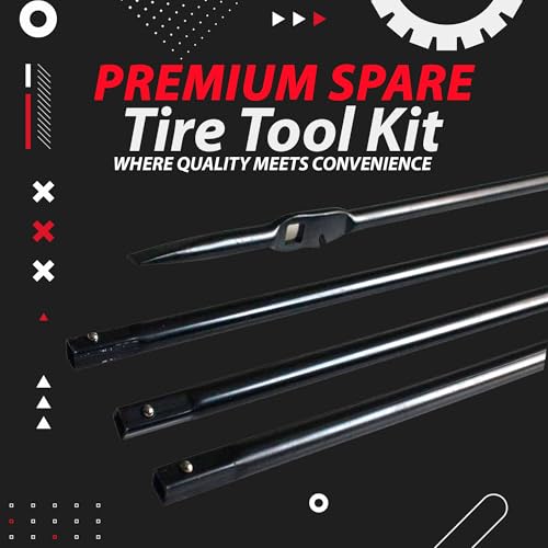 Image of Premium Spare Tire Lug Wrench Tool Kit for Chevrolet Suburban, Avalanche, GMC Yukon, and Cadillac Escalade - Durable Carbon Steel, Rust-Resistant Coating