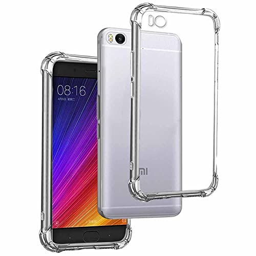 REY Funda Anti-Shock Gel Transparente para XIAOMI Mi5S / Mi 5S, Ultra Fina 0,33mm, Esquinas Reforzadas, Silicona TPU de Alta Resistencia y Flexibilidad