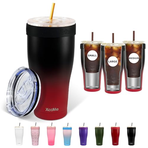 XccMe Universal Iced Coffee Sleeve,32oz Double Wall Stainless Steel Insulator
