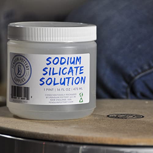 Penguin Pottery - Sodium Silicate for Pottery, Deflocculant, Liquid Glass, Liquid Sodium Silicate, Waterglass, Silica Water, Sodium Silicate Water Glass, High Temperature Sealant (16 fl.oz | 473 ml)