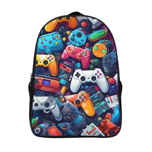 Mochila escolar Gamepad para niños con protector plegable y relieve 3D de 40x28x16cm