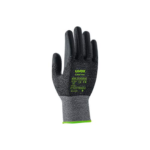 UVEX C300 Wet, 60542 10 Paar, Gr. 10, Schnittschutzhandschuh aus Mischgewebe, Glasfaser, Kunststoff, Kautschuk