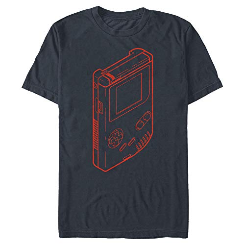Nintendo Game Boy Red Outline T-Shirt, Blu Navy, S Uomo