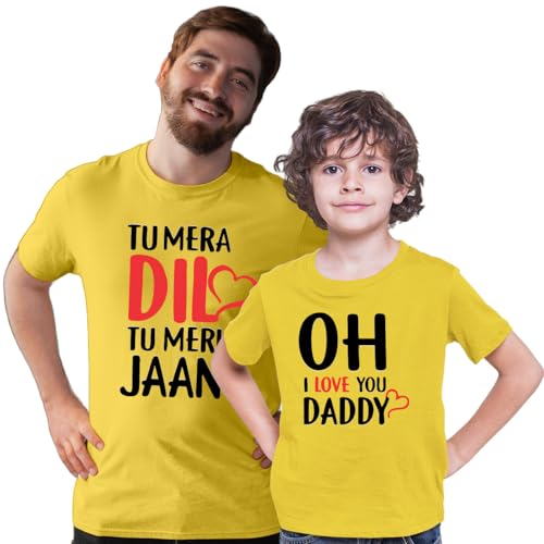 Image of INDISSH Father Son Matching Printed Cotton Tshirt Combo - FS-06-COM-PAR