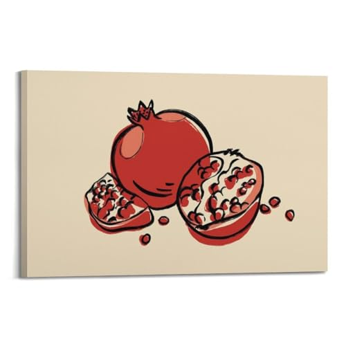 Poster sur toile croquis de grenade QXYUIN 20x30 cm style cadre