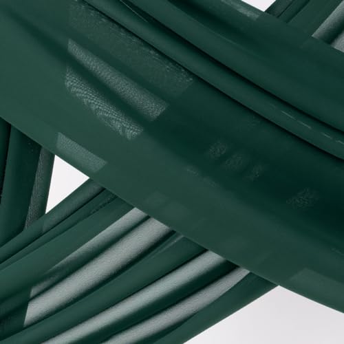 Image of Socomi Wedding Arch Draping Fabric 1 Panel 29 inch x 19Ft Emerald Green Sheer Chiffon Curtain Drapes 6 Yards for Wedding Ceremony Birthday Party Decoration