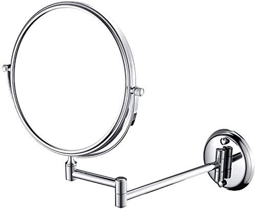 Miroir de salle de bain mural argent brillant avec miroir grossissant