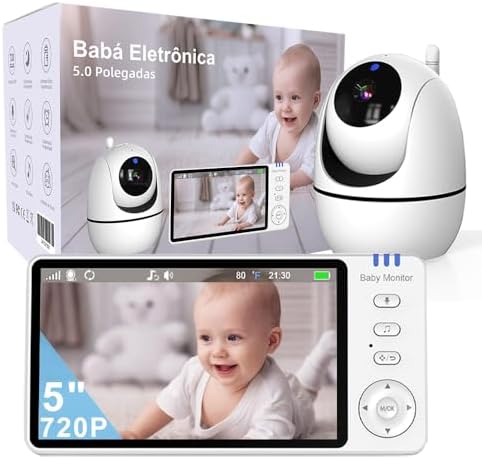 CDYCAM Babá Eletronica, 5.0" HD 720P Bebê Câmera com Tela, Tecnol...