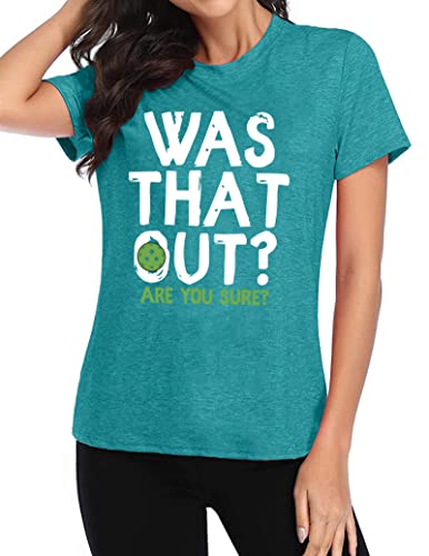 Pickleball T Shirt for Women was That Out Shirts Funny Pickleball Graphic Tees Casual Loose Fit Tops2