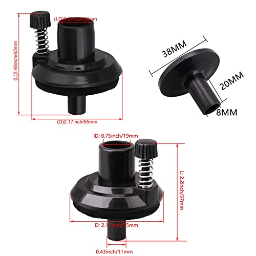 Tuoren 4/Pack Hi-Hat Cymbal Stand Holder And Short Flanged Cymbal Sleeve Cymbal Seat Drum Set Accessories (19Mm Black) #TOP5