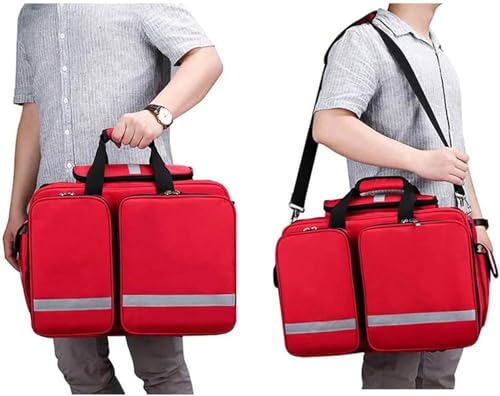 Medizinische Trolley-Tasche mit Rädern, professionelle Erste-Hilfe-Kits Tasche mit Inneneinteilungen, große Kapazität, tragbar, Outdoor, wasserdicht, Notfall-Ersthelfer, Traumatasche, ideal für EMT