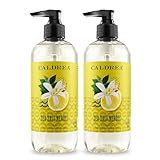 Caldrea Hand Wash Soap, Aloe Vera Gel, Olive Oil and Essential Oils to Cleanse and Condition, Sea Salt Neroli, 10.8 oz, 2 Pack