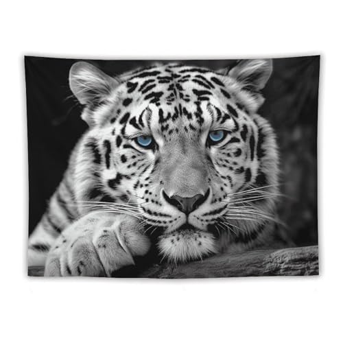 Grande tenture murale tigre YKUDBN tapisserie d'art abstrait polyester pour salon et chambre