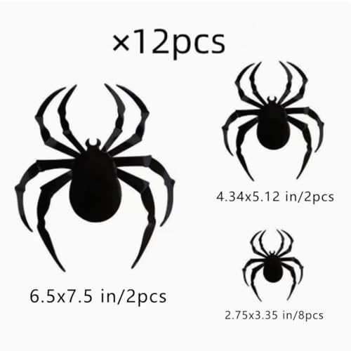 152Pcs Spider bat Decorations for Halloween,Cheap 3D Bats wall Decor Indoor - image 6