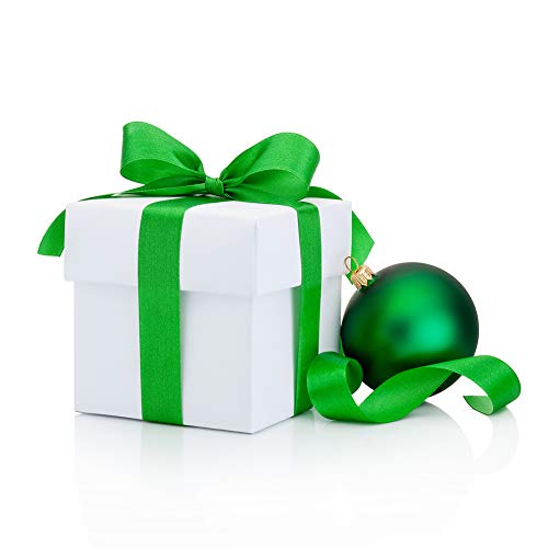 image for LIUYAXI Solid Color Double Faced Green Satin Ribbon 1-1/2