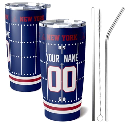 Image of ANTKING New York Tumbler 20 oz Travel Coffee Cup for Men Women Boy Custom Name Number Gifts