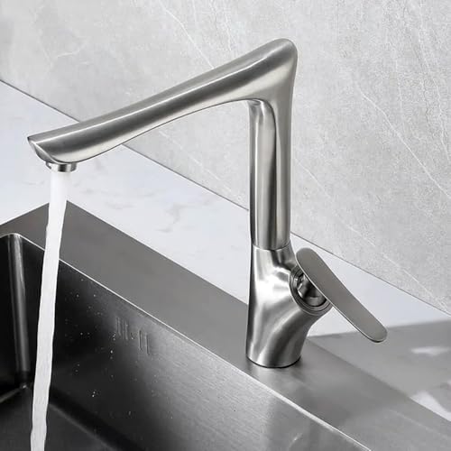 Robinet de cuisine mitigeur double commande eau chaude et froide inox 304 - 3