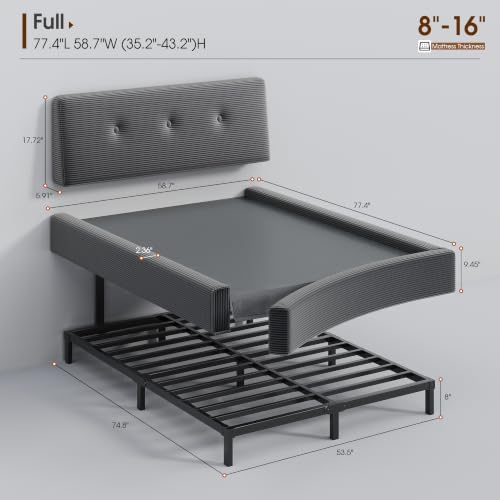 Image of EnHomee Cloud Bed Frame Full Size with Adjustable Headboard