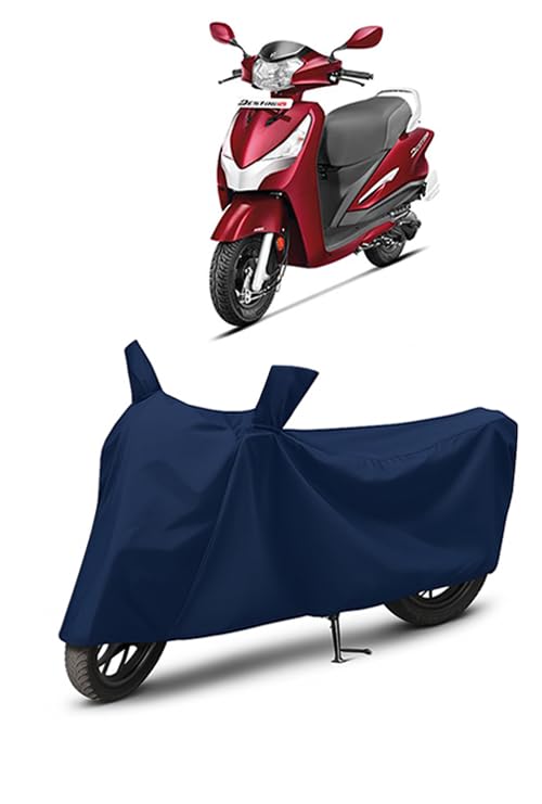Image of Waterproof Scooty Cover for Hero Destini 125 | All Weather Protection from Rain, Dust, UV Rays & Scratches with Mirror Pockets & Buckle Belt | Destini 125 Scooty Cover