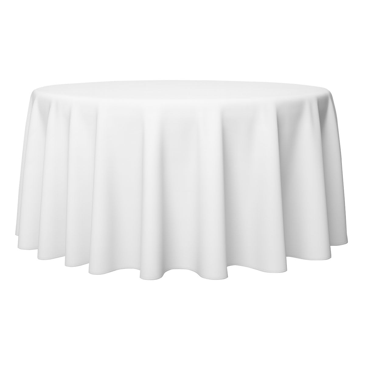 runde Tischdecke Damast Weiß (320 cm)