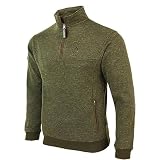 STEIGER ProHunt - Jersey de punto para pesca y caza con forro polar de Verney Carron, color verde, verde, XXXXL