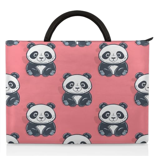 Cute Cartoon Pandas Laptop Sleeve with Handle Waterproof Computer Carrying Case