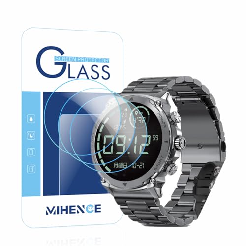 Mihence 保護フィルムに適用され LGW6 1.43インチスマートウォッチ, 9H ガラス保護フィルム と互換性のある Compatible for FOSMET LGW6 スマートウォッチ 丸型 (3枚入り)