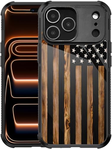 Coque iPhone 17 effet bois et drapeau vintage en TPU robuste chic