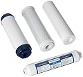 5 Stage 4pc Reverse Osmosis RO Water Filter Cartridges, Pre & Post Replacement Set SED UDF CTO GAC - 2.5" x 10"