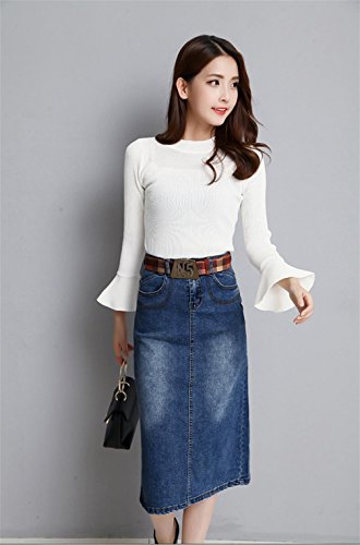 Jupe stretch en denim bleu taille M vêtement casual pour femme