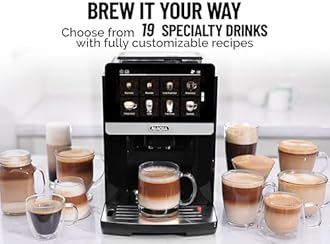 Zulay Magia Fully Automatic Espresso Machine With Grinder - 19 Customizable Coffee Options - Auto-Cleaning For Easy Maintenance - Milk-Foam System For Latte, Cappuccino, Macchiato - New Silver