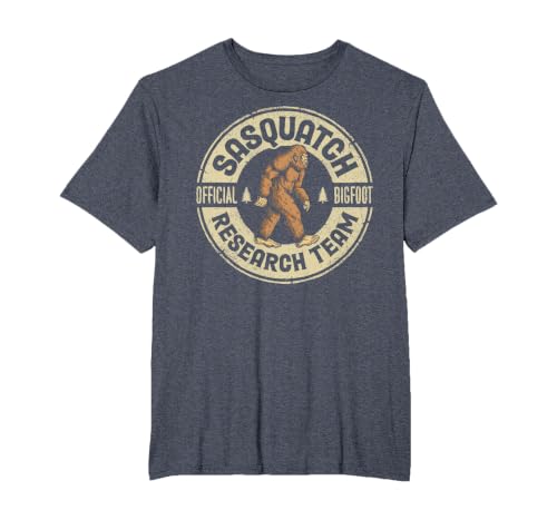 Bigfoot Research Team Retro Vintage Sasquatch Men Women T-Shirt, Men's Big and Tall, Heather Blue, 6X Tall