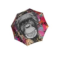 Doppler Modern Art Long Automatic Umbrella - Very Light - Automatic - Stylish Pattern, Monkey, 103 cm