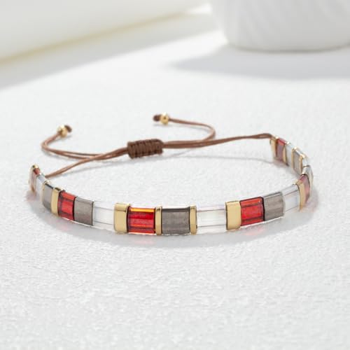 Image of KELITCH Colorful Tila Beaded Bracelets Women Strand Friendship Bracelet Handmade New Link Cuff Bracelets