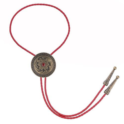 Image of GelConnie Floral Bolo Tie for Men Womens Bolo Tie Necklace Native American Black Men's Bolo Ties Western Cowboy Bolero Ties