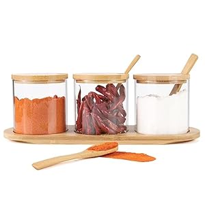 Czemo 3x300ML Gewürzgläser Set mit Löffel