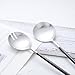 Zerophilo Salad Servers,Spoon and Fork Set 11.41 inch,18/10 Stainless Steel Salad Serving Titanium Plating (black silver)