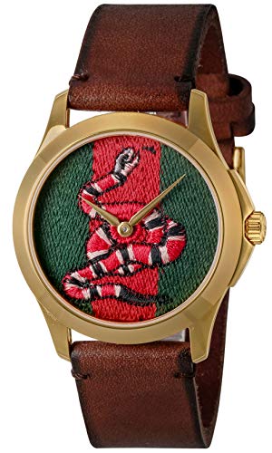 [�O�b�`] �r���v G-TIMELESS G�^�C�����X �O���[�� ������ �X�e�����X�X�`�[�� �T�t�@�C���K���X �N�H�[�c 38MM �X�C�X Watch YA1264012 �u���E�� [���s�A���i]