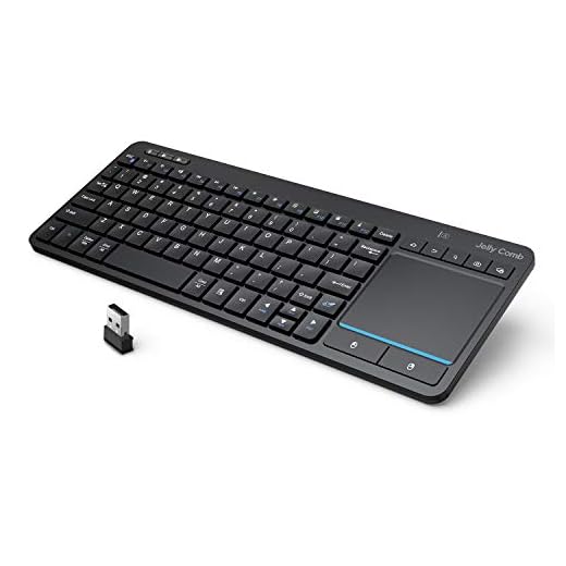 Multi-Device Bluetooth Keyboard with Touchpad - Jelly Comb Wireless TV Keyboard with Multi-Touch Big Size Trackpad, Support 3 Devices for Smart TV, Laptop, Mac, iPad, PC, Android - K071