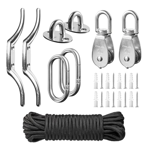 YHTCC M20 Stainless Steel Washing Line System Heavy Duty Pulley Wheel Set