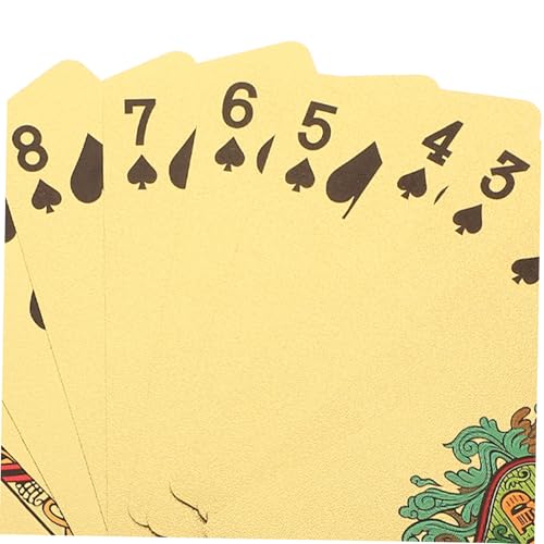 1satz wasserdichte Goldfolie Pokerkarten Für Partyspiele Für Trickspiele Und Outdoor-aktivitäten Langlebig Und Leicht Zu Transportieren – Bild 3