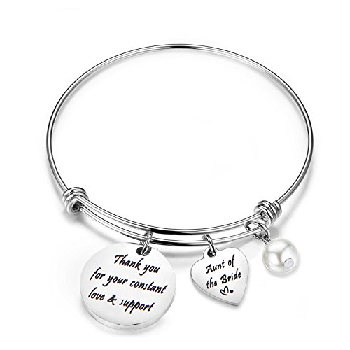 PLITI Wedding Jewelry Aunt of the Bride Bangle Bracelet Thank