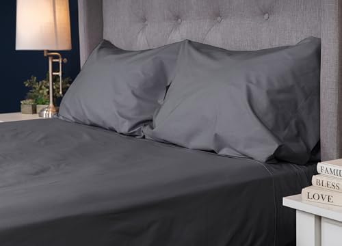 MyPillow Percale Bed Sheets – 100% Cotton, 200 Thread Count, Twin, Deep Pocket, Cool & Crisp Feel, Durable, Breathable Sheet Set with Pillowcases –Twin, Flagstone - Thumbnail 2