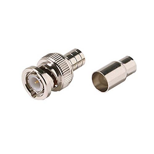 10 Pack RG6 BNC Crimp Connector 2-Piece Plug Commercial Grade Coaxial Male Plug Adapter Crimp-On BNC Connector RG-6 Standard Converter, Commercial Audio Video Coax Component 10 Pack