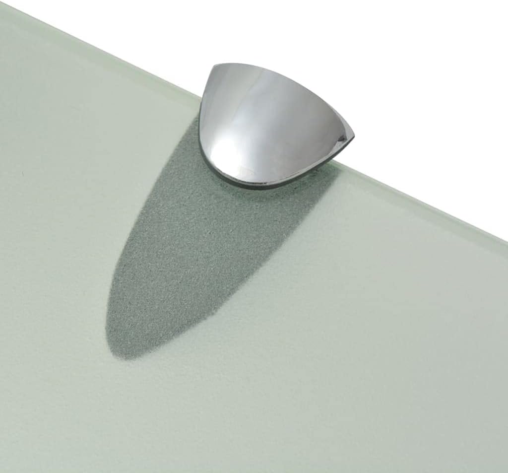 Floating Shelf Set of 2, Frosted Tempered Safety Glass Wall Shelves for Bathroom, Living Room, Bedroom Decor, 15.7x3.9 Inch Rectangular Ledge