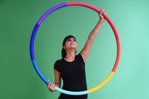 Weighted Hula Hoop, Trim Hoop 2MS, 2.3lb Medium-Small, Rainbow, Lose Fat image 5