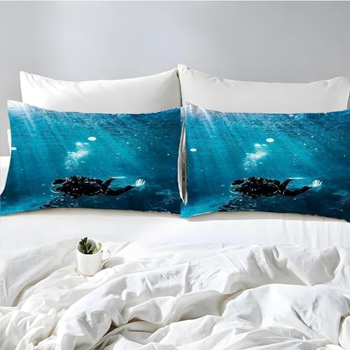 Housse couette doux microfibre océan lit double avec taies d'oreillers - 4
