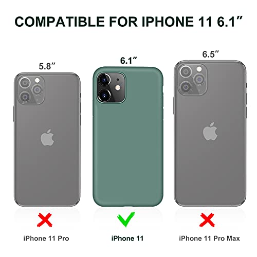 Dtto Compatible With Iphone 11 Case, [Romance Series] Full Covered Silicone Cover [Enhanced Camera And Screen Protection] With Honeycomb Grid Pattern Cushion For Iphone 11 6.1” 2019, Midnight Green #TOP4