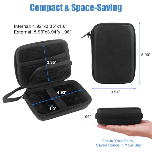 External Hard Drive Case, EVA Protective Shockproof Carrying Case for SSD Passport USB Storage, Portable Travel Electronic Organizer Tech Pouch Travel Bag with SD Card Slots & Mesh Cable Compartment